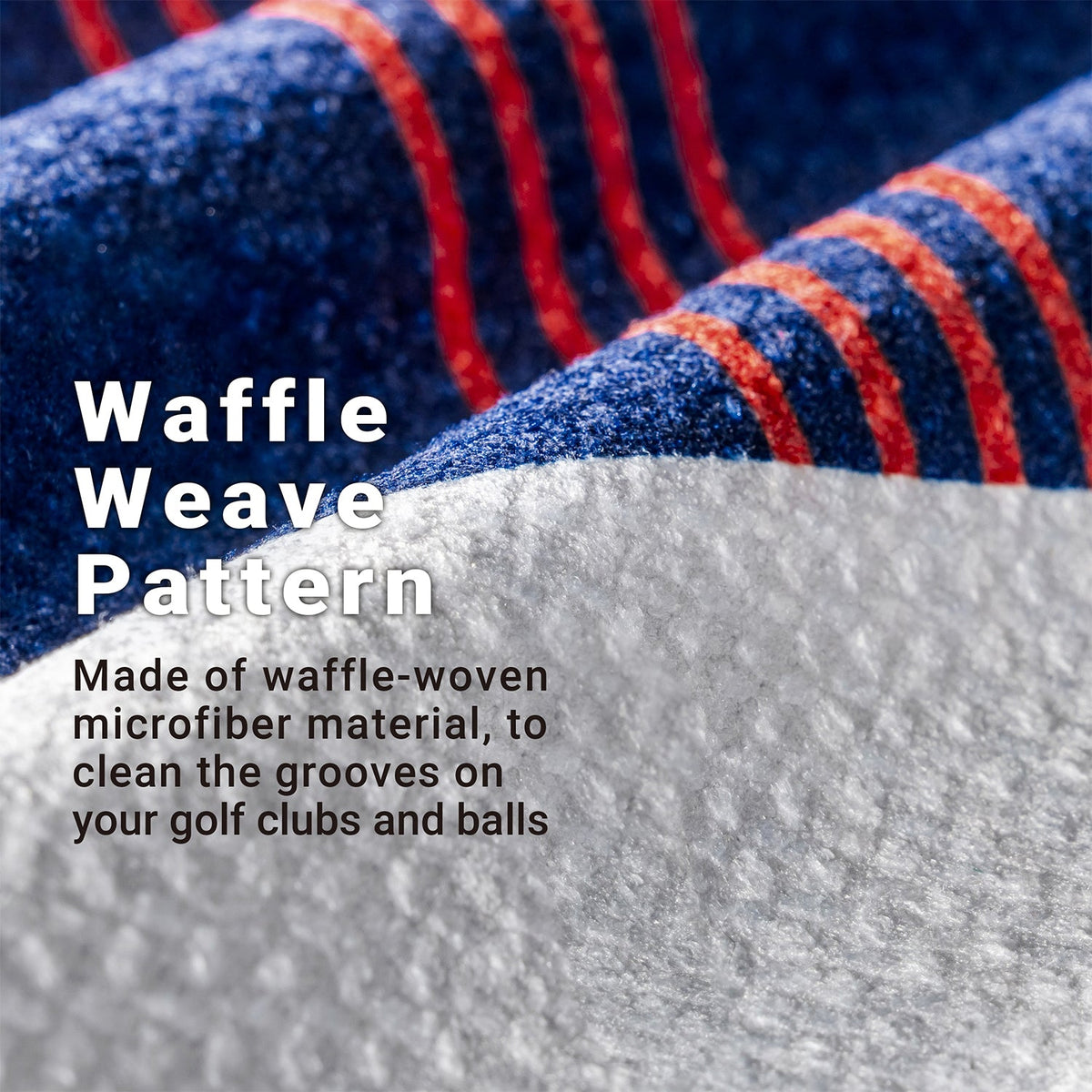 ASK ECHO Waffle Weave Microfiber With Magnetic Golf Cotton Towel / Navy