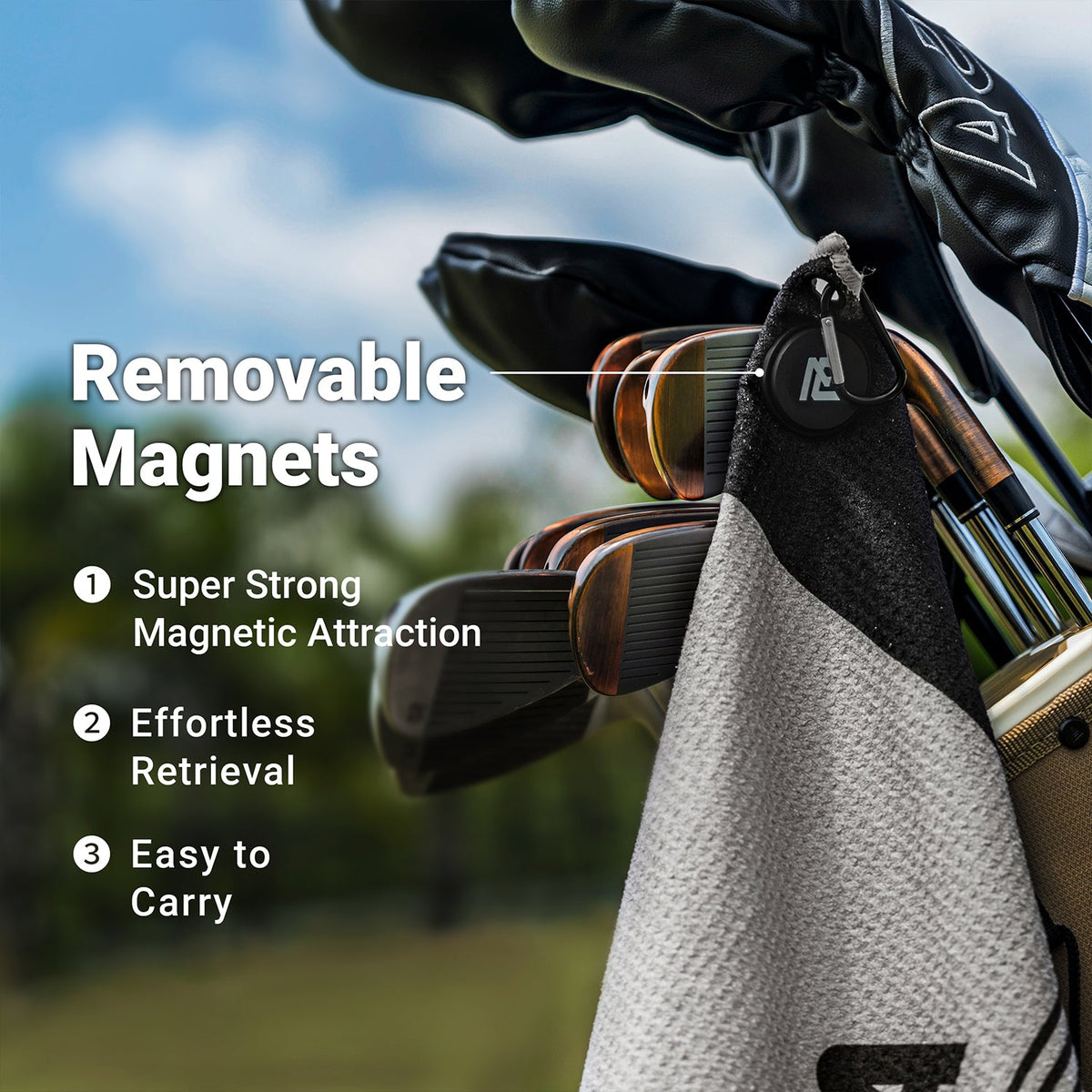ASK ECHO Waffle Weave Microfiber With Magnetic Golf Cotton Towel