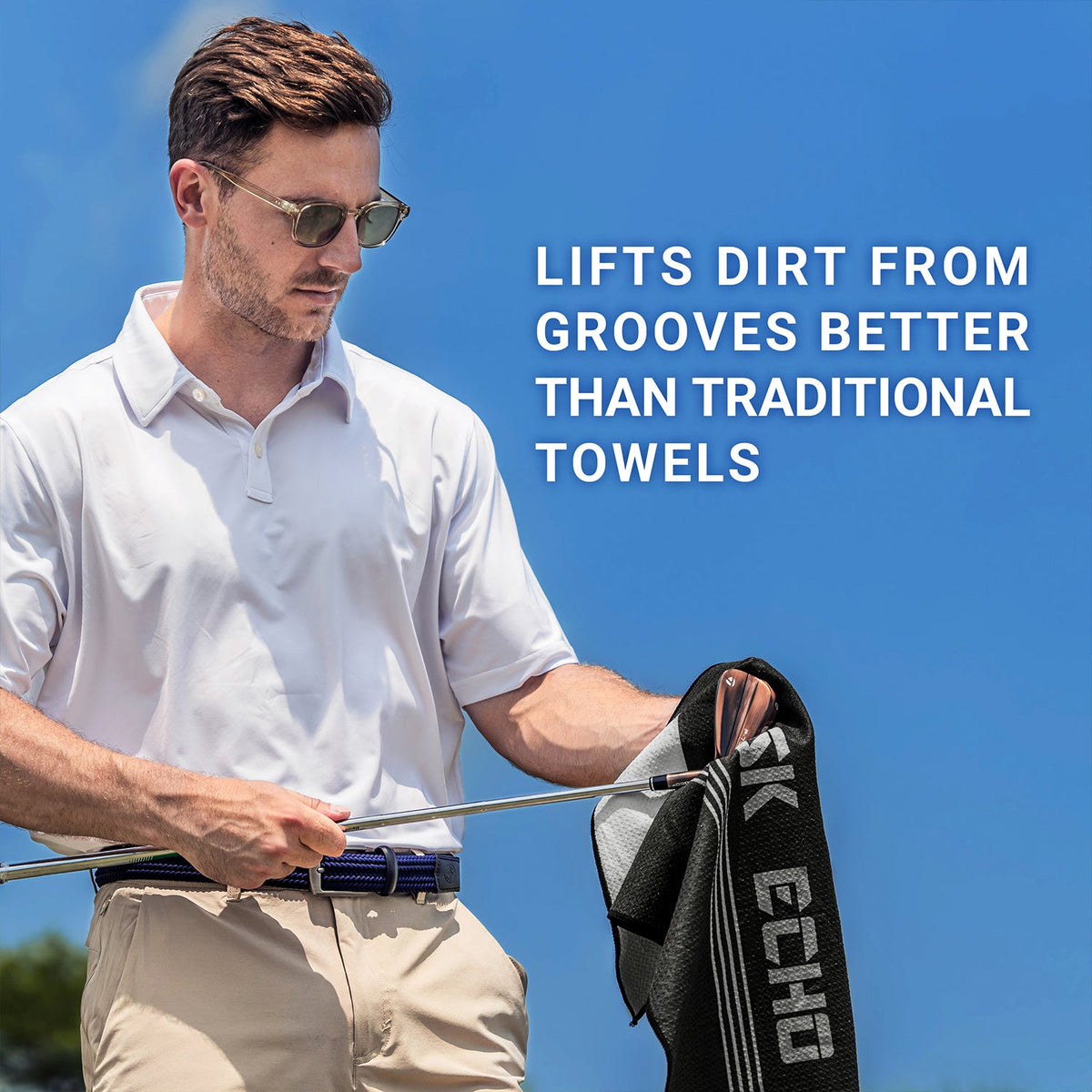 ASK ECHO Waffle Weave Microfiber With Magnetic Golf Cotton Towel