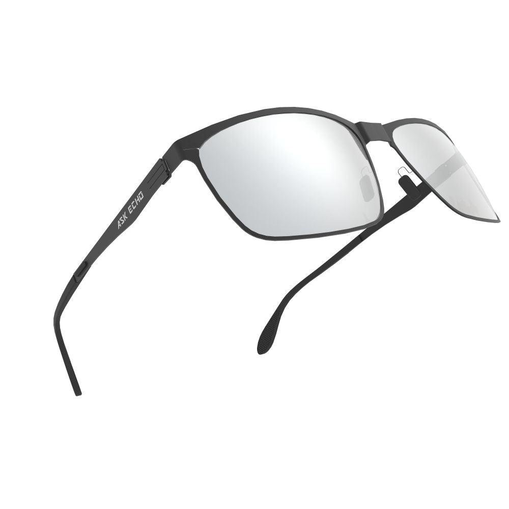 Ask Echo Golf Black Metal Frame Sunglasses / Silver